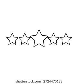 Diseño de contorno de icono de calificación de cinco estrellas
