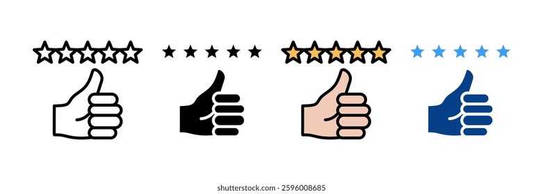 Five Star Rating Icon Set Multiple Style Collection