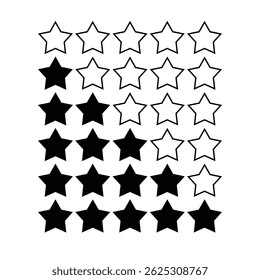 Five Star Rating Icon Set