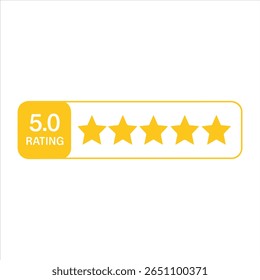 five star rating icon silhouette vector