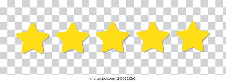 Five star rating icon. Rating stars - vector. Flat stars isolated, eps10
