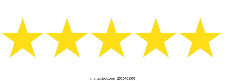 Fünf-Sterne-Rating-Symbol. Bewertungssterne - Vektor. Flache Sterne einzeln