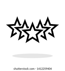 Five star rating icon in trendy flat style. Feedback / Review symbol for your web site design, logo, app, UI Vector EPS 10. 