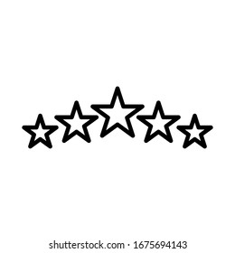 Five star rating icon vector isolated