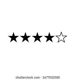 Five star, rating icon vector template