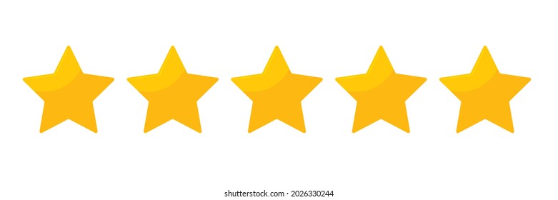 five star rating icon vector for review on website,applications and business