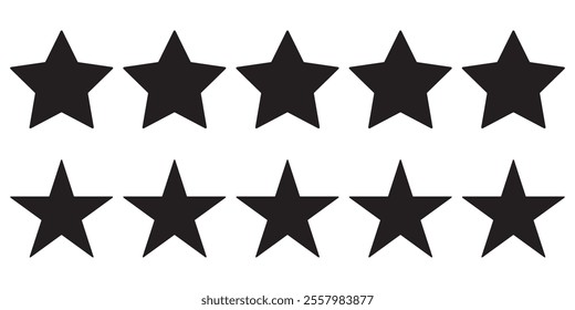 Five star rating icon vector illustration on white background.