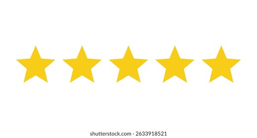 Five Star Rating Icon. Vector Symbol for Review, Quality, and Feedback.