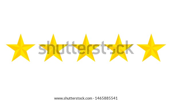 5つ星の評価アイコン 5つの金星の評価ホテル 分離型背景に平らな黄色の星 ベクターイラスト のベクター画像素材 ロイヤリティフリー