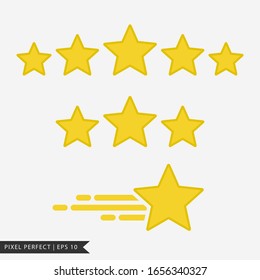 Five star rating icons in flat line style. Modern icons for customer review and feedback.