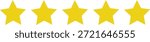 Five Star Rating Icons Set in Solid Yellow Color Style