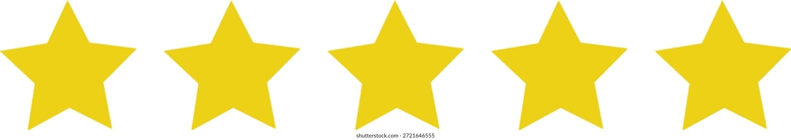 Iconos de calificación de cinco estrellas en estilo de color amarillo sólido