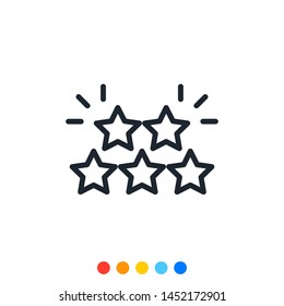 Five star rating icon,Vector and Illustration.