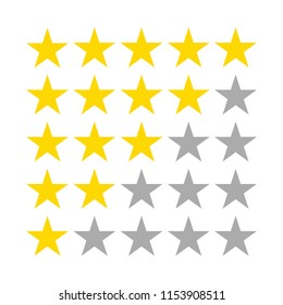 Five star rating illustration flat icon vector
