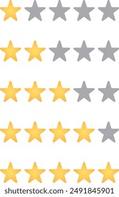 Five star rating illustration set