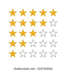 five star rating illustration template vector