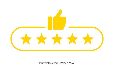 Five Star Rating Like Feedback Vector Illustration