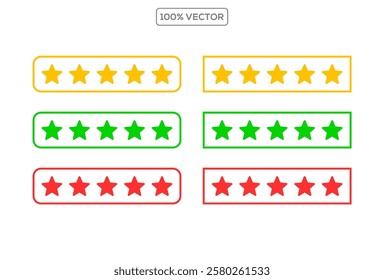 Five Star Rating Like Feedback Vector Illustration vector template
