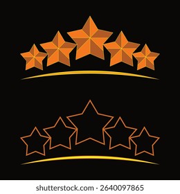 Five Star Rating Logos, Perfect for Testimonials and Reviews.