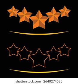 Five Star Rating Logos, Perfect for Testimonials and Reviews.