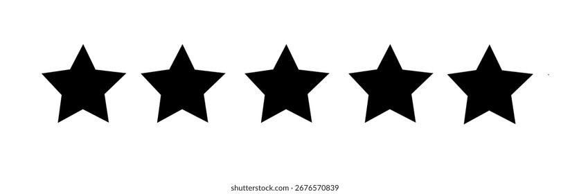 Classificação cinco estrelas em um plano de fundo isolado totalmente preto