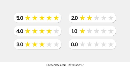 Five star rating, positive feedback. Customer review with five metallic golden stars in speech bubble. Service satisfaction, quality, good rate vector illustration. rating review flat icon