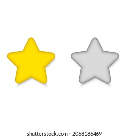 Five star rating. Rate status level. Different ranks from one to five stars. Golden and gray transparent stars. Template design for web or mobile app. Vector illustration