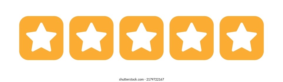 Five star rating review icon design vector. Customer feedback satisfaction quality symbol illustration.