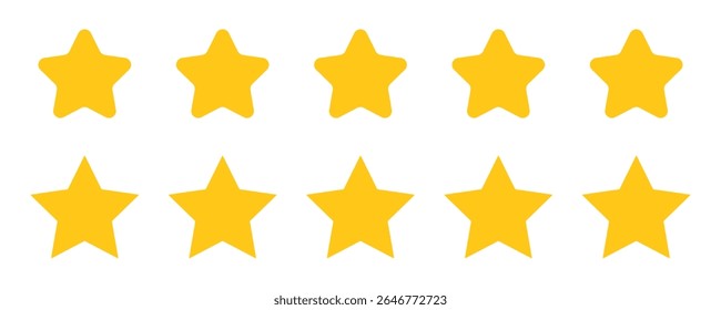 Five star rating review star vector isolated on white background. customer feedback symbol