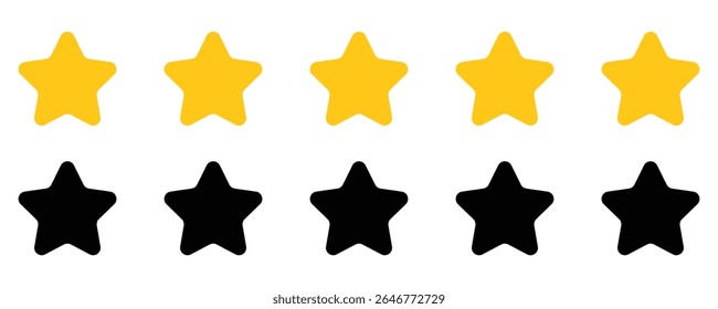 Five star rating review star vector isolated on white background. customer feedback symbol