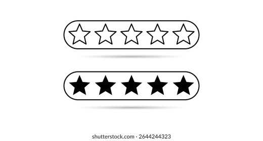 Five star and rating scale icons displayed on a white background.