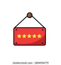 five star rating sign.Colored flat vector icon.design for web UI, mobile upp, banner, poster.Vector illustration.