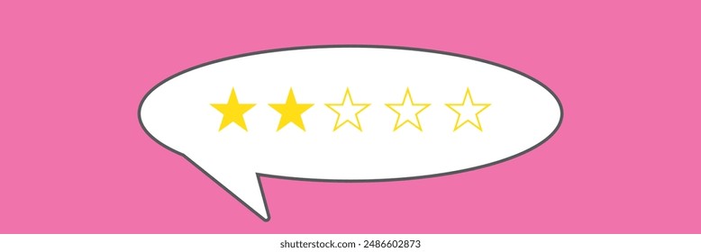 Five star rating vector in flat style design isolated on background. Feedback, Review, and rate us concept