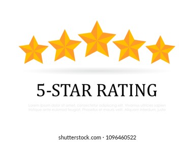 Five star rating vector icon illustration isolated on white background