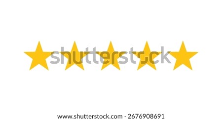 Five Star Rating Vector Icon – Quality Review Symbol Illustration