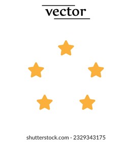 Valoración de cinco estrellas, ilustración vectorial de cinco estrellas sobre fondo blanco..eps
