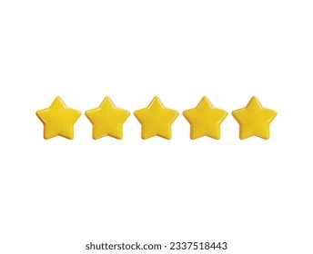 five star ratting icon 3d render vector illustration