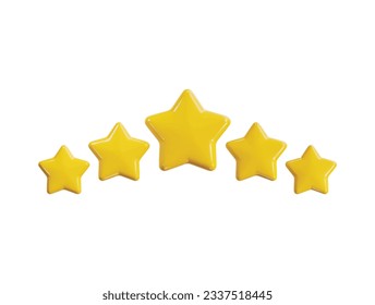 five star ratting icon 3d render vector illustration