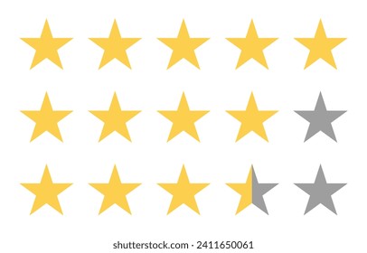 Five star review icon. Customer rating feedback vector
