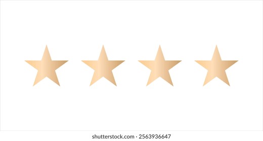 Five star review icon. Vector gold five star. illustration