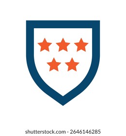 Five Star Shield, Customer Review, Premium Quality, Security, and Trust Icon Graphic.