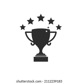 Five Star Trophy Icon Vector Illustration Design Template Web 