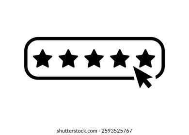 Five Star User Feedback Icon, 5 star customer reviews icon, five star rating icon, customer symbol, rating badge vector