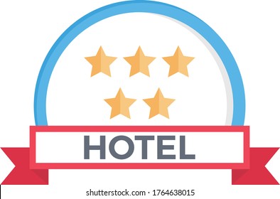 five star vector flat color icon 
