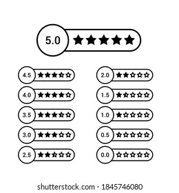 Five star vector icon set. rating illustration sign collection. feedback symbol.