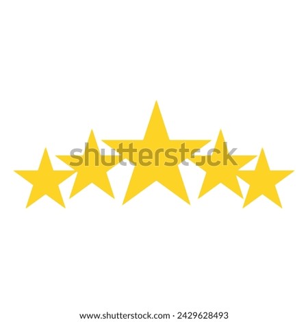 five star yellow icon on white background. 5 star sign. Vector illustration. Eps file 550.