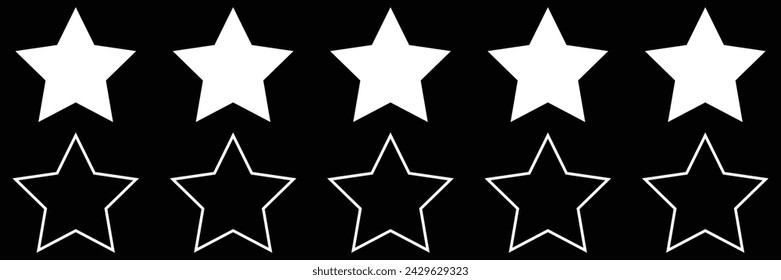 Five stars 5 stars rating concept icon outline set white color vector illustration flat style image. Vector illustration. Eps file 535.