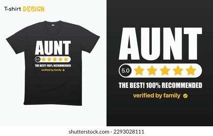 "Five Stars Aunt" Aunts Day Gifts, Gift For Aunts, Typography lettering quote design. Typography funny phrase. For stickers, t-shirts,mugs, etc. Eps 10