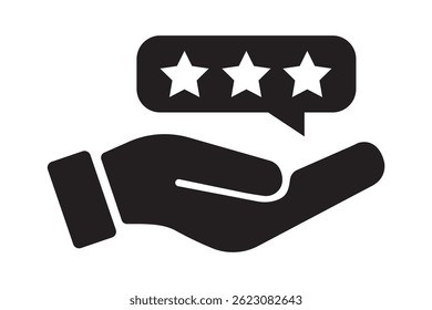 Five stars black icon set rounded shape, customer product review feedback icons, 5 star rating satisfaction isolated vector flat icon, client positive feedback stars sign for web and app design. EPS10