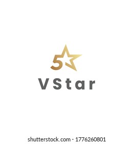 fünf Sterne können für Veranstaltungslogos oder Produktlogos verwendet werden. Ein dickes einzeiliges Logo zu machen, schafft Klarheit und vermittelt den Eindruck von Luxus in Gold.